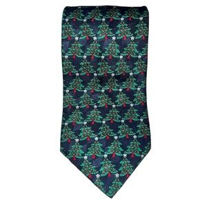 Hallmark Holiday Traditions Christmas Tree Silk Neck Tie